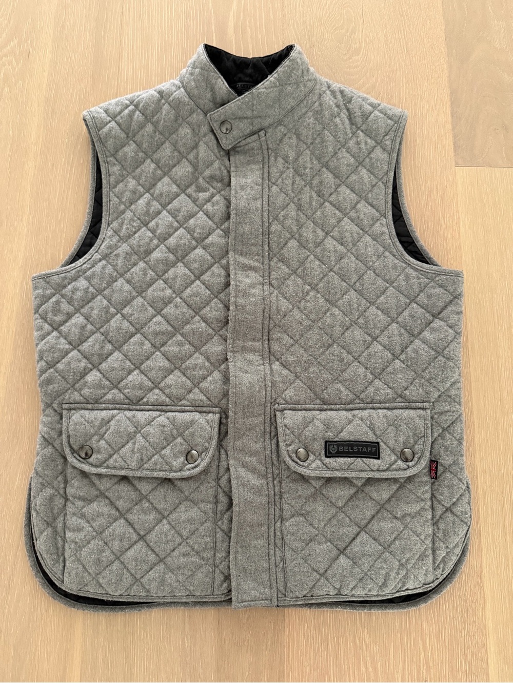 Belstaff Quilted Light Grey wool Vest